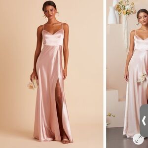 Birdy Grey Rose Gold Satin Maxi Dress